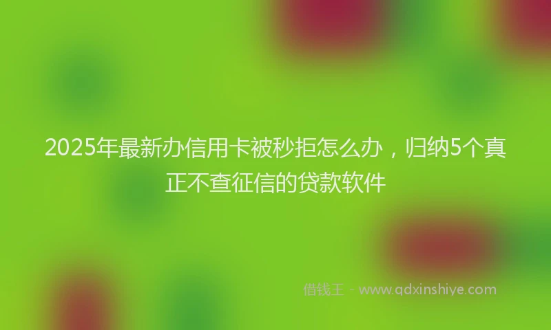 2025年最新办信用卡被秒拒怎么办，归纳5个真正不查征信的贷款软件