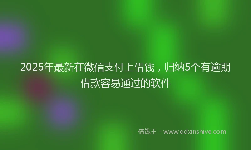 2025年最新在微信支付上借钱，归纳5个有逾期借款容易通过的软件