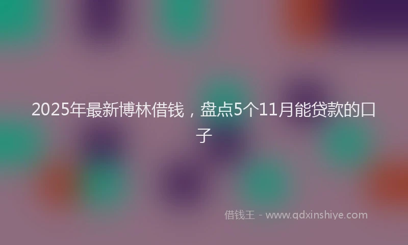 2025年最新博林借钱，盘点5个11月能贷款的口子