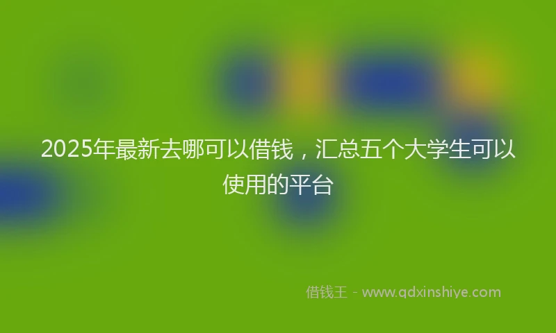 2025年最新去哪可以借钱，汇总五个大学生可以使用的平台