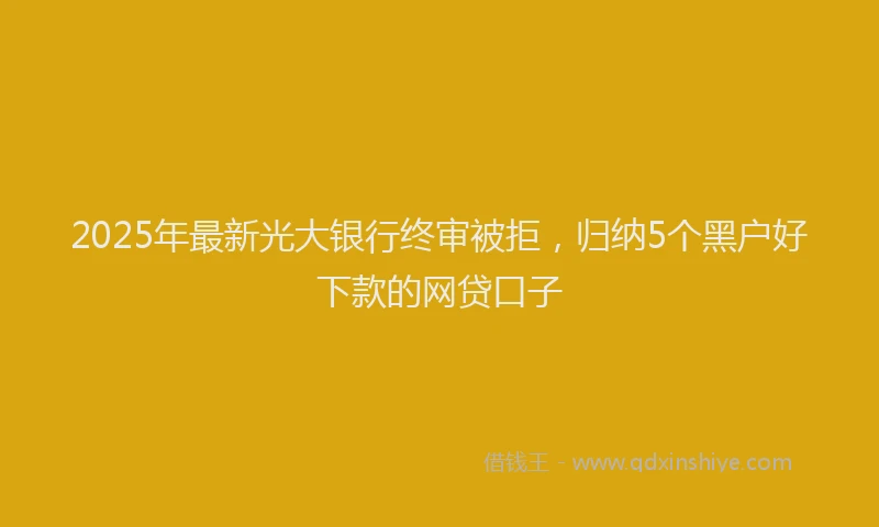 2025年最新光大银行终审被拒，归纳5个黑户好下款的网贷口子
