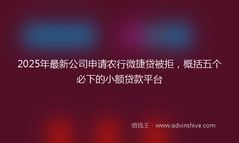 2025年最新公司申请农行微捷贷被拒，概括五个必下的小额贷款平台