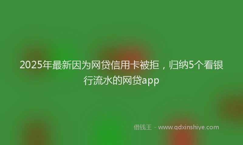 2025年最新因为网贷信用卡被拒，归纳5个看银行流水的网贷app