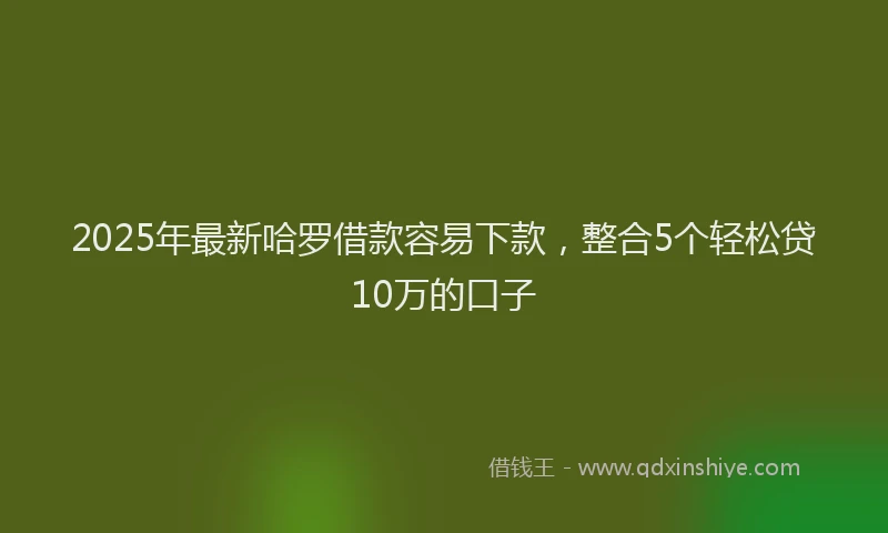 2025年最新哈罗借款容易下款，整合5个轻松贷10万的口子