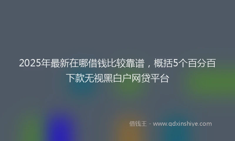 2025年最新在哪借钱比较靠谱，概括5个百分百下款无视黑白户网贷平台