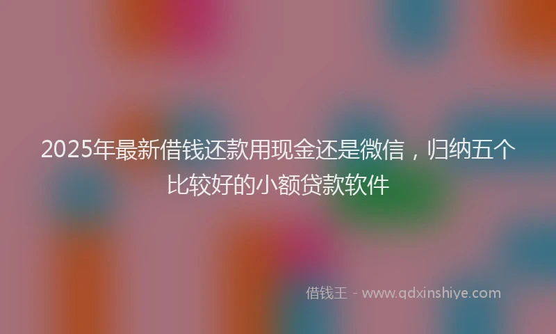 2025年最新借钱还款用现金还是微信，归纳五个比较好的小额贷款软件
