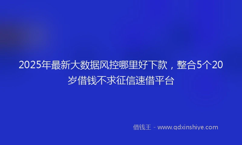 2025年最新大数据风控哪里好下款，整合5个20岁借钱不求征信速借平台
