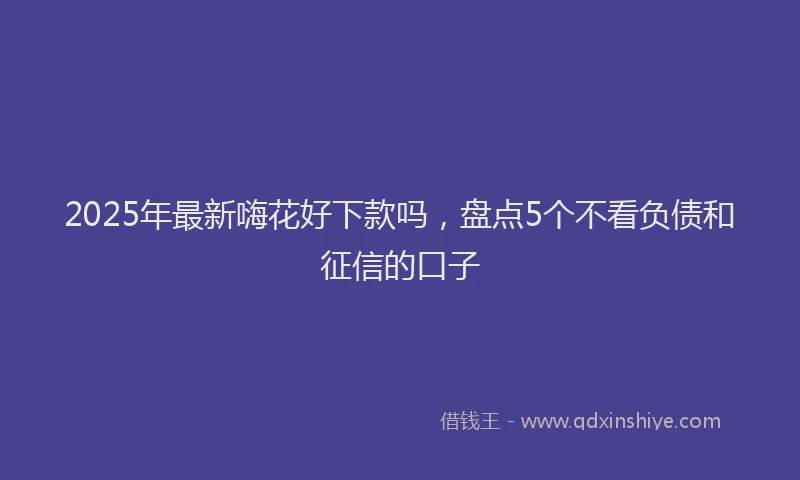 2025年最新嗨花好下款吗，盘点5个不看负债和征信的口子
