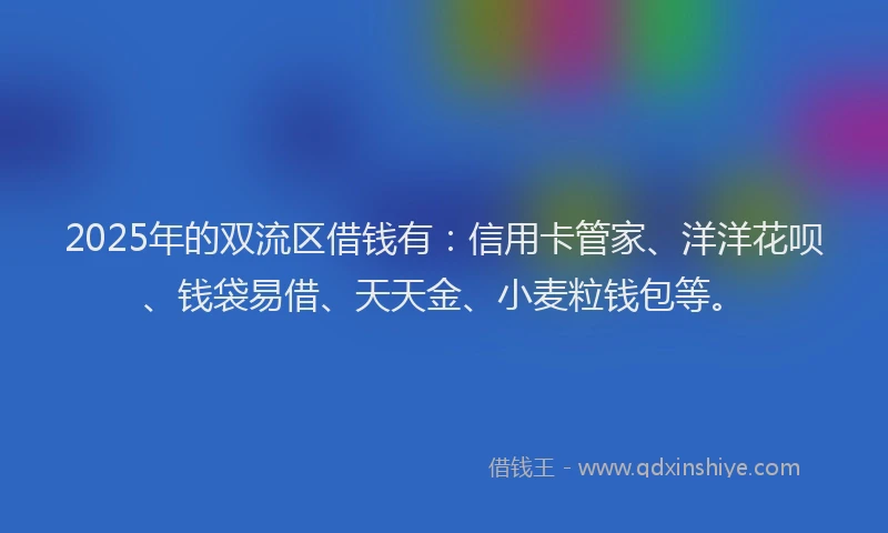 2025年的双流区借钱有：信用卡管家、洋洋花呗、钱袋易借、天天金、小麦粒钱包等。