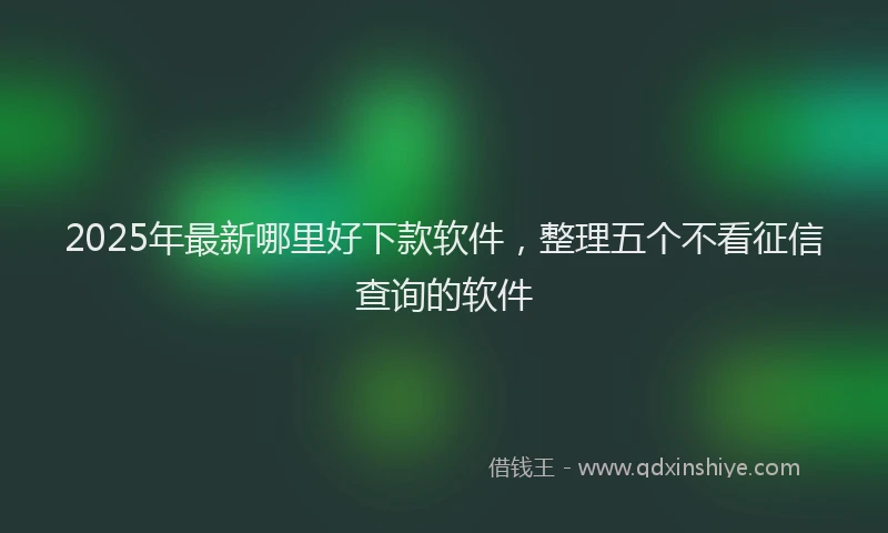 2025年最新哪里好下款软件，整理五个不看征信查询的软件