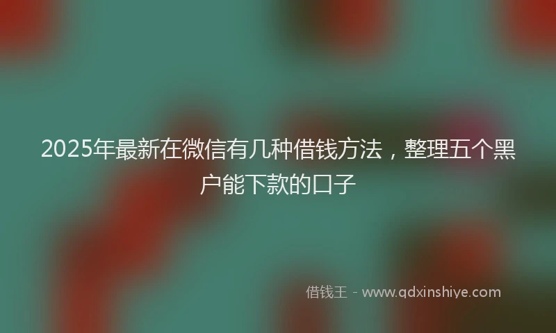 2025年最新在微信有几种借钱方法，整理五个黑户能下款的口子