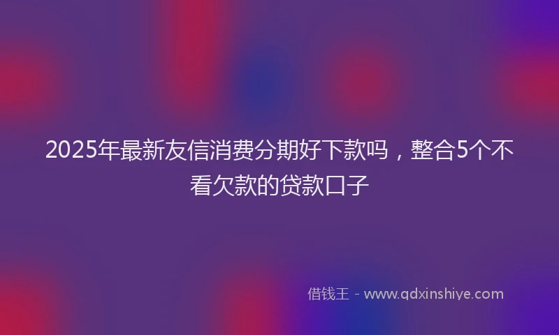 2025年最新友信消费分期好下款吗，整合5个不看欠款的贷款口子