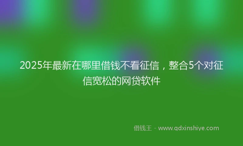 2025年最新在哪里借钱不看征信，整合5个对征信宽松的网贷软件