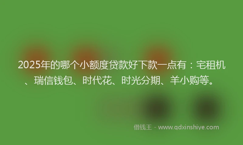 2025年的哪个小额度贷款好下款一点有：宅租机、瑞信钱包、时代花、时光分期、羊小购等。