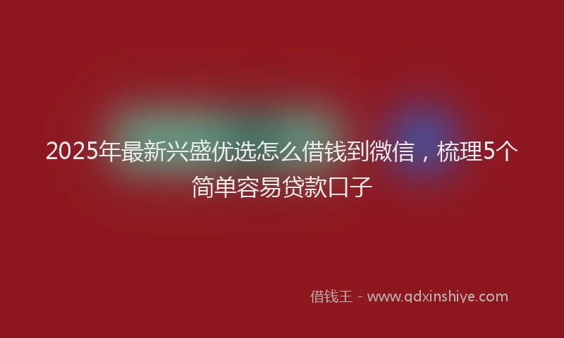 2025年最新兴盛优选怎么借钱到微信，梳理5个简单容易贷款口子
