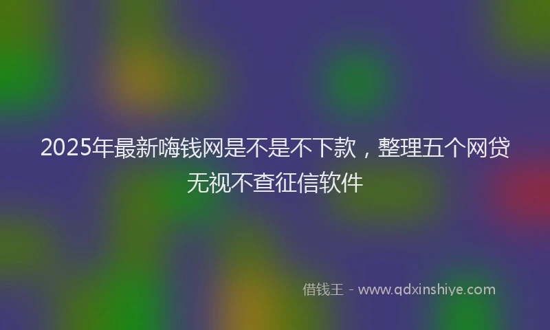 2025年最新嗨钱网是不是不下款，整理五个网贷无视不查征信软件