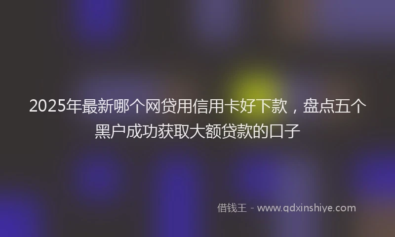 2025年最新哪个网贷用信用卡好下款，盘点五个黑户成功获取大额贷款的口子