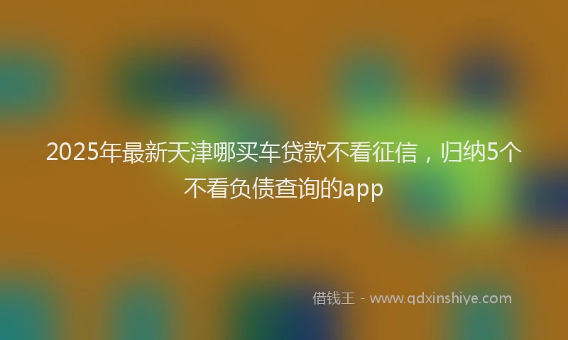 2025年最新天津哪买车贷款不看征信，归纳5个不看负债查询的app