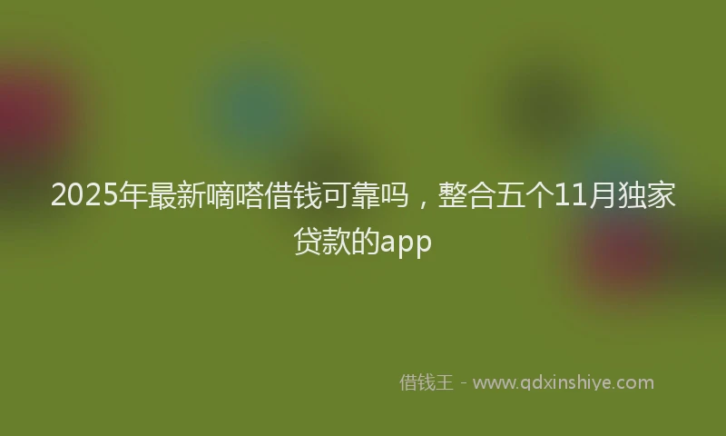 2025年最新嘀嗒借钱可靠吗，整合五个11月独家贷款的app