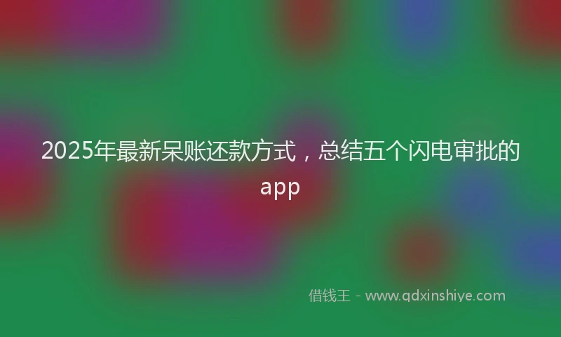 2025年最新呆账还款方式，总结五个闪电审批的app
