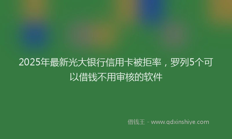 2025年最新光大银行信用卡被拒率，罗列5个可以借钱不用审核的软件