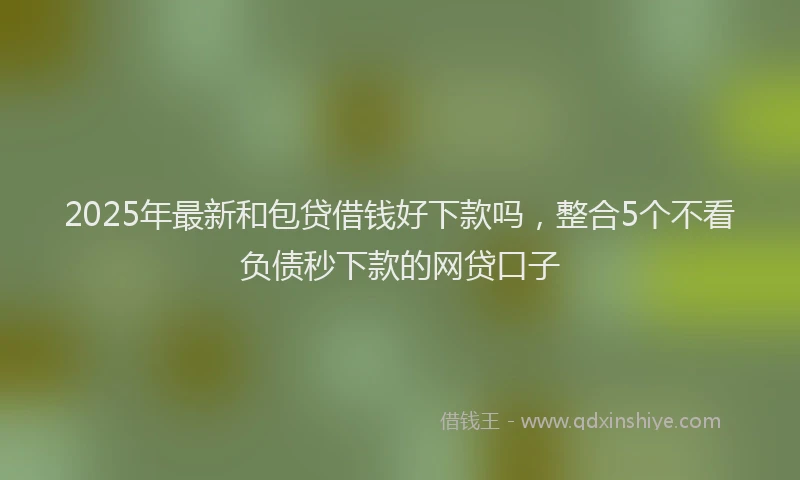 2025年最新和包贷借钱好下款吗，整合5个不看负债秒下款的网贷口子
