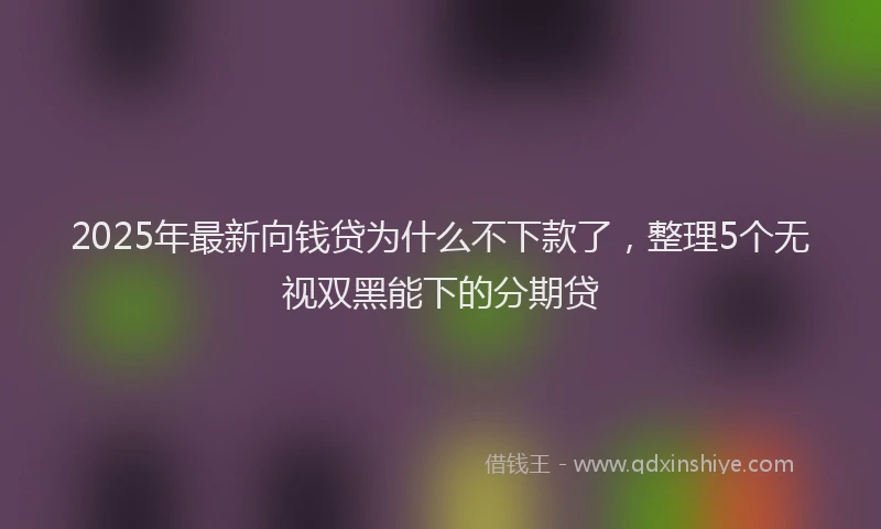 2025年最新向钱贷为什么不下款了，整理5个无视双黑能下的分期贷