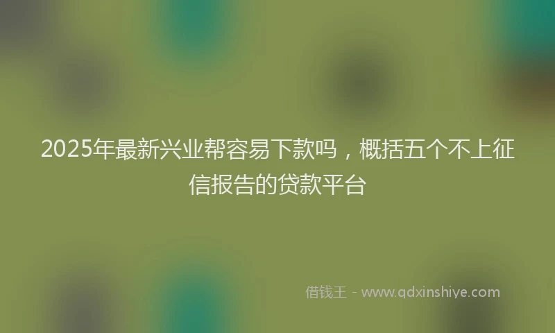 2025年最新兴业帮容易下款吗，概括五个不上征信报告的贷款平台