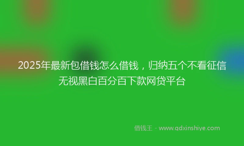 2025年最新包借钱怎么借钱，归纳五个不看征信无视黑白百分百下款网贷平台