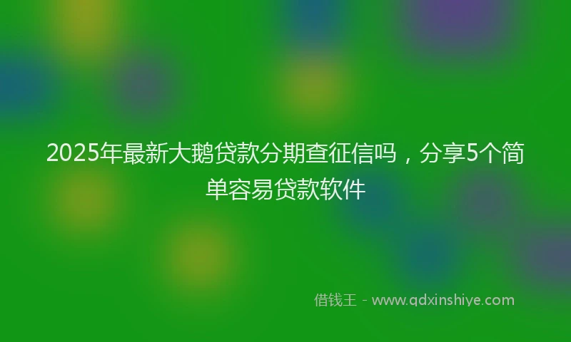 2025年最新大鹅贷款分期查征信吗，分享5个简单容易贷款软件