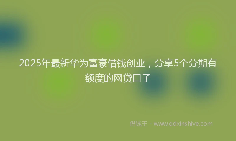 2025年最新华为富豪借钱创业，分享5个分期有额度的网贷口子