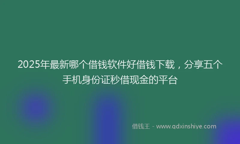 2025年最新哪个借钱软件好借钱下载，分享五个手机身份证秒借现金的平台