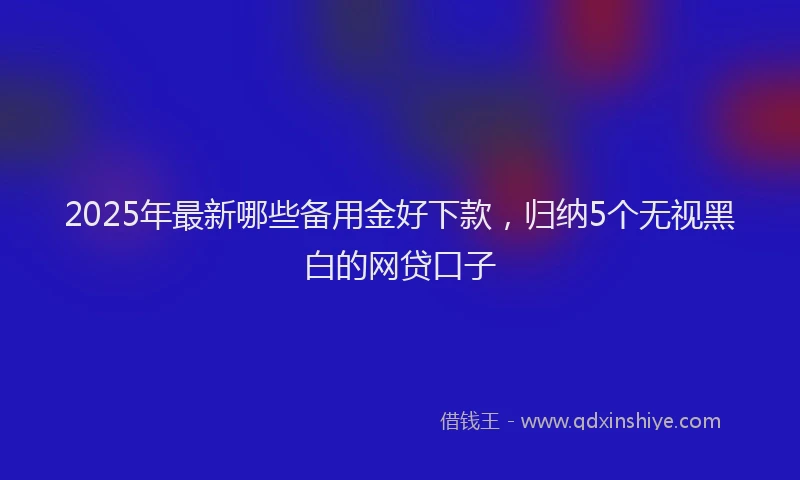 2025年最新哪些备用金好下款，归纳5个无视黑白的网贷口子
