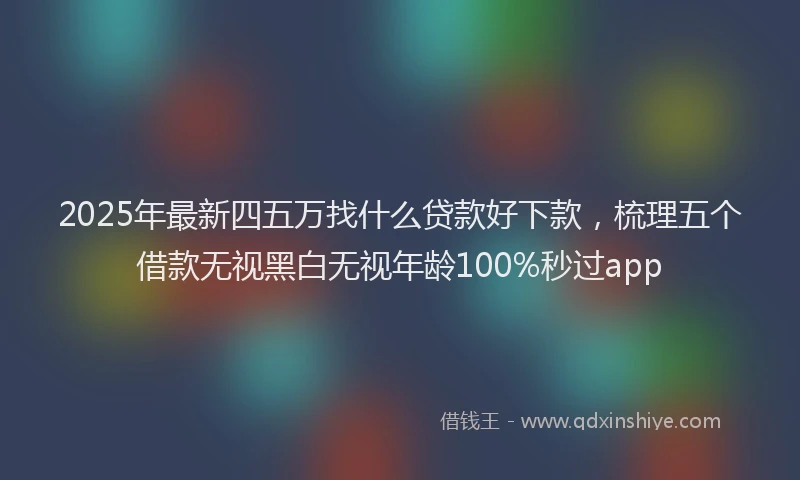 2025年最新四五万找什么贷款好下款，梳理五个借款无视黑白无视年龄100%秒过app