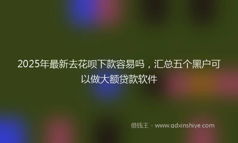 2025年最新去花呗下款容易吗，汇总五个黑户可以做大额贷款软件