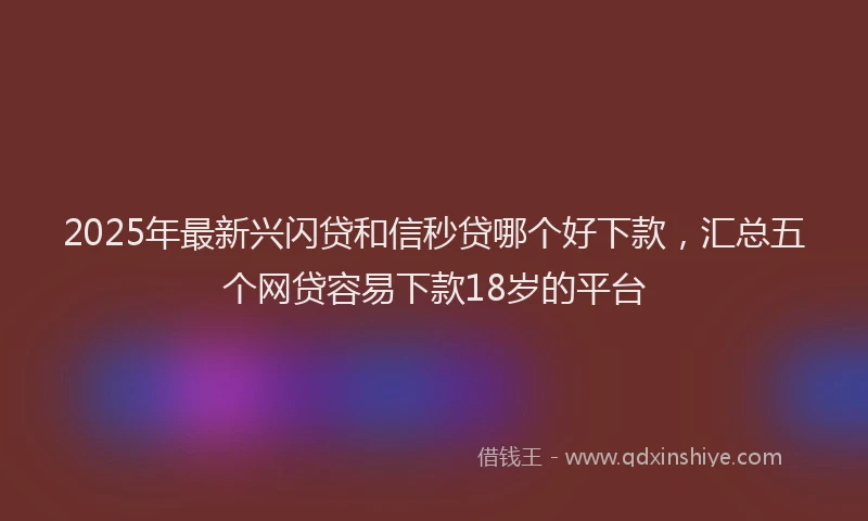 2025年最新兴闪贷和信秒贷哪个好下款，汇总五个网贷容易下款18岁的平台
