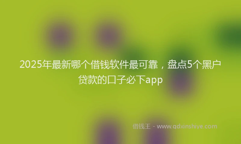 2025年最新哪个借钱软件最可靠，盘点5个黑户贷款的口子必下app