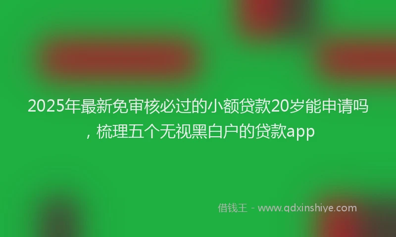 2025年最新免审核必过的小额贷款20岁能申请吗，梳理五个无视黑白户的贷款app