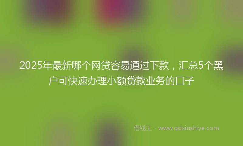2025年最新哪个网贷容易通过下款，汇总5个黑户可快速办理小额贷款业务的口子