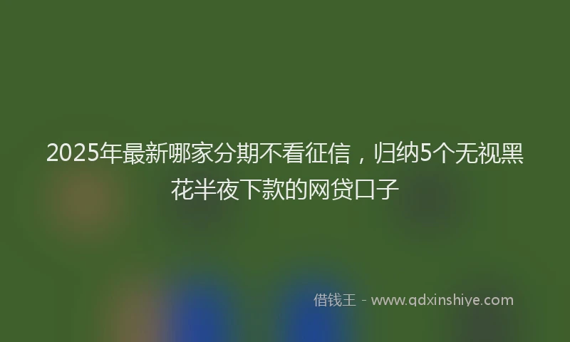 2025年最新哪家分期不看征信，归纳5个无视黑花半夜下款的网贷口子