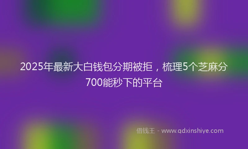 2025年最新大白钱包分期被拒，梳理5个芝麻分700能秒下的平台