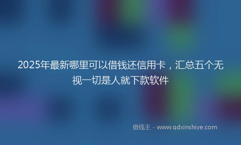 2025年最新哪里可以借钱还信用卡，汇总五个无视一切是人就下款软件