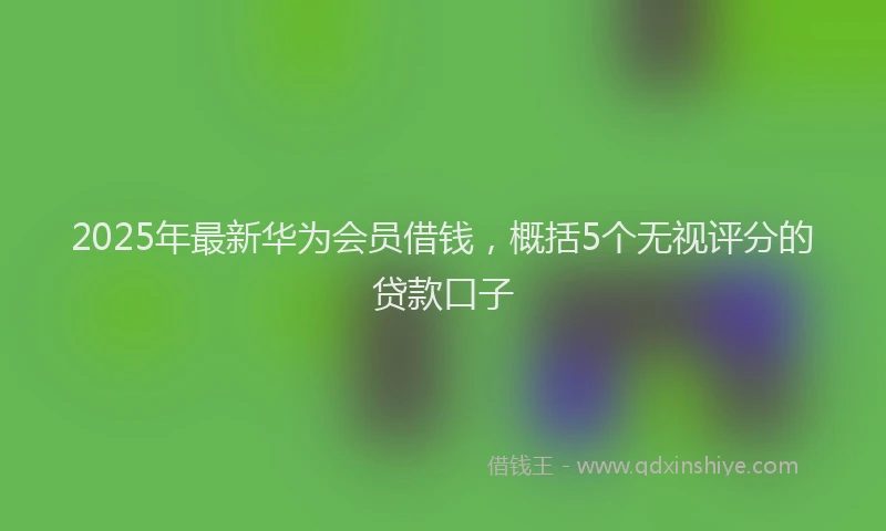 2025年最新华为会员借钱，概括5个无视评分的贷款口子
