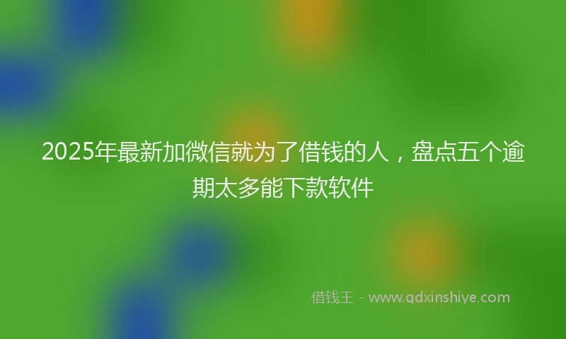 2025年最新加微信就为了借钱的人，盘点五个逾期太多能下款软件