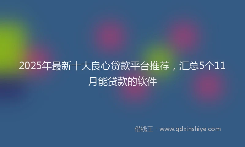 2025年最新十大良心贷款平台推荐，汇总5个11月能贷款的软件