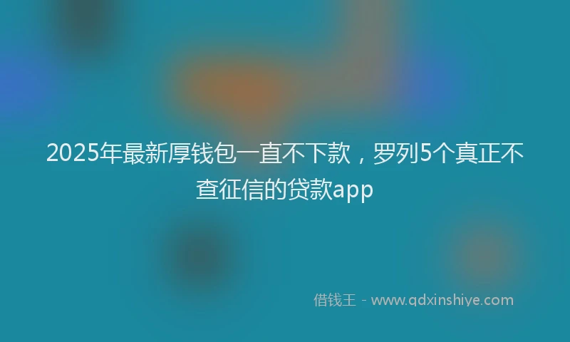 2025年最新厚钱包一直不下款，罗列5个真正不查征信的贷款app