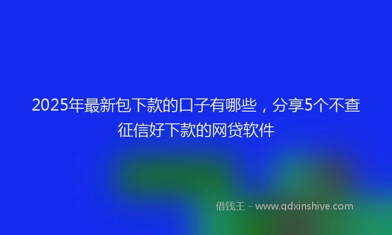 2025年最新包下款的口子有哪些，分享5个不查征信好下款的网贷软件