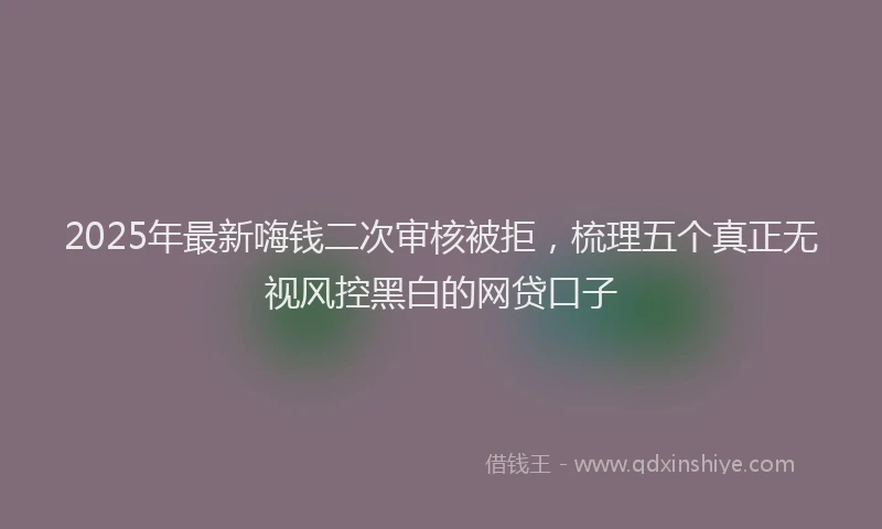 2025年最新嗨钱二次审核被拒，梳理五个真正无视风控黑白的网贷口子