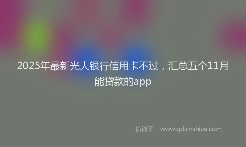 2025年最新光大银行信用卡不过，汇总五个11月能贷款的app