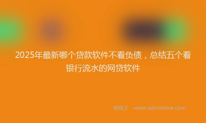 2025年最新哪个贷款软件不看负债，总结五个看银行流水的网贷软件